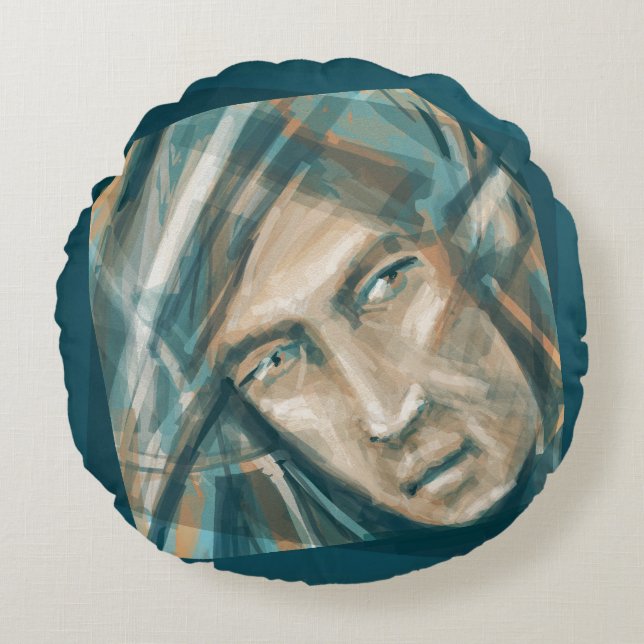 En Fiant Grönt Elf Rund Kudde (Framsidan)