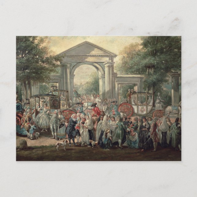 En fiesta i en botanisk trädgård, 1775 vykort (Framsida)