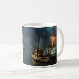 En fikonnatt vid hamnen kaffemugg
