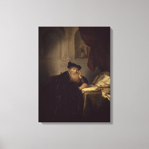 En filosof, 1635 (olja på panel) canvastryck