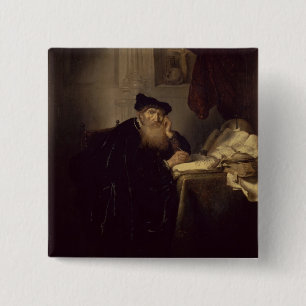 En filosof, 1635 (olja på panel) knapp