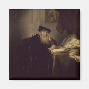 En filosof, 1635 (olja på panel) magnet