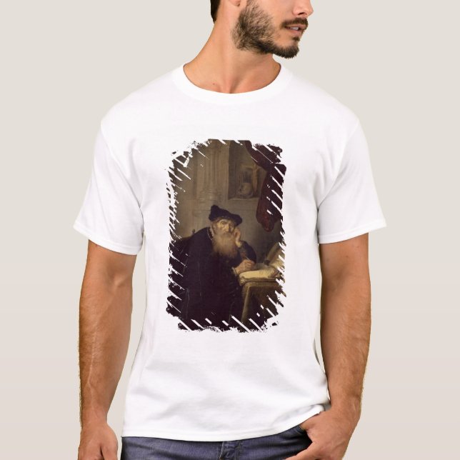 En filosof, 1635 (olja på panel) t shirt (Framsida)