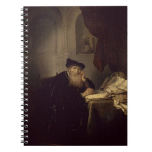 En filosof, 1635 (olja på trä) anteckningsbok