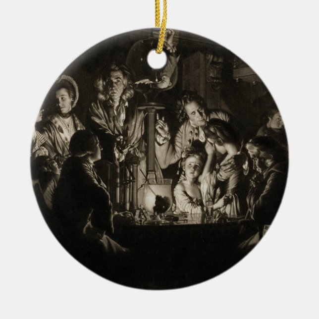 En filosof som Shewing ett experiment på luften Julgransprydnad Keramik (Framsidan)