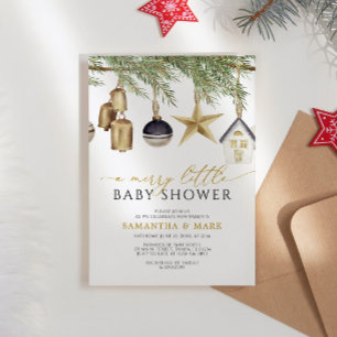 En fin liten babystövel för julvinter inbjudningar