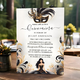 En Finare Prom Mask Roligt MasqueraBoll Quinceaner Inbjudningar