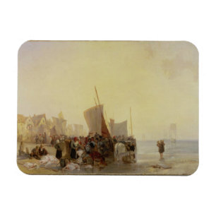 En Fishmarket nära Boulogne, c.1824 (olja på Magnet