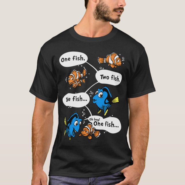 En fisk, blå fisk t shirt (Framsida)