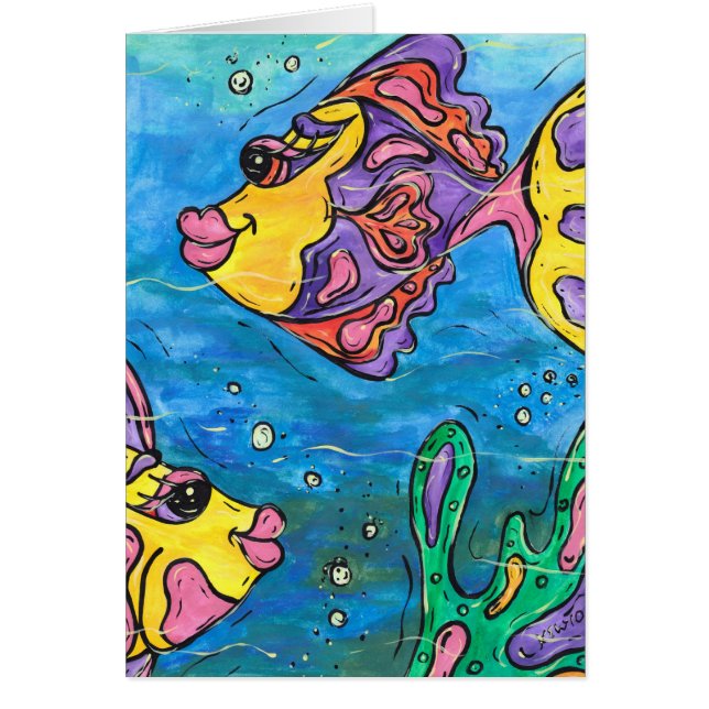 En fisk för fisk två hälsningskort (Framsidan)