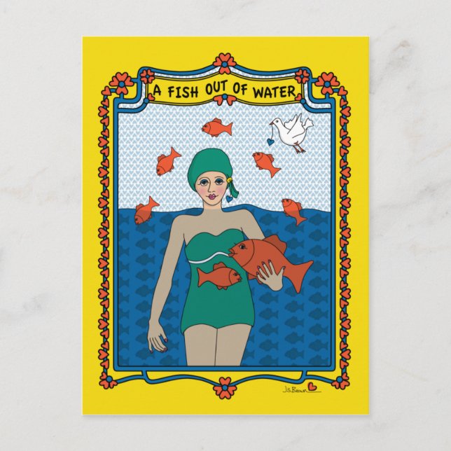 En fisk på torra land_B_ Vykort (Framsida)