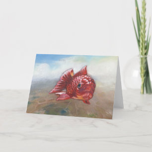 En fisk, röd fisk kort