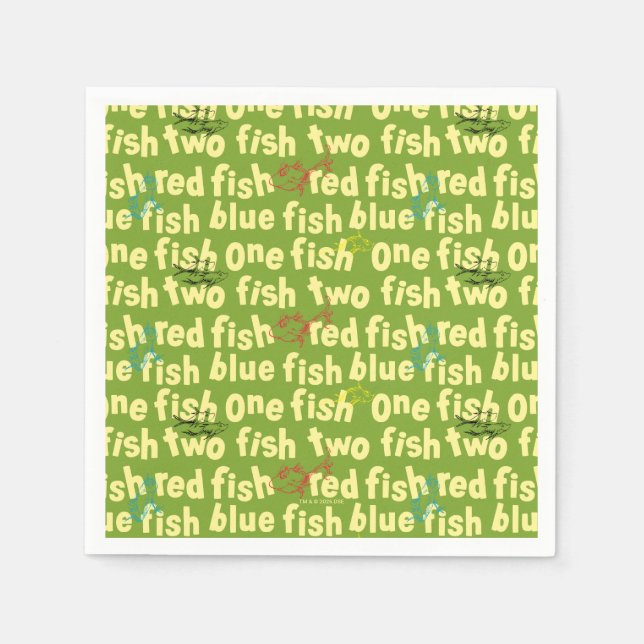En fisk två fisk typografiskt mönster pappersservett (Framsidan)