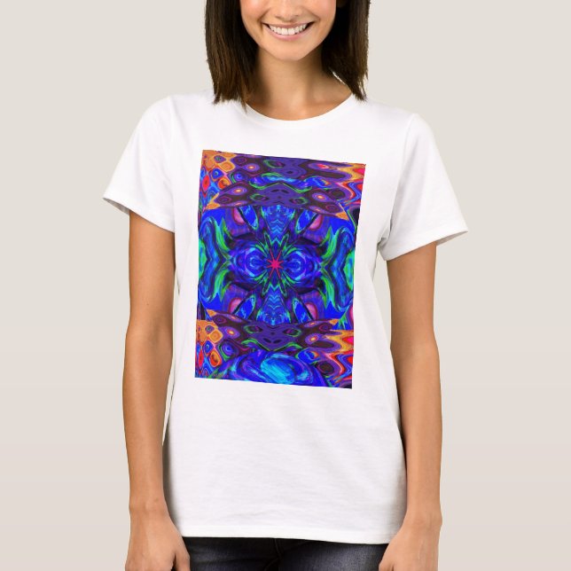 En fisk, två fiskar, blåfisk, blå fisk tee shirt (Framsida)