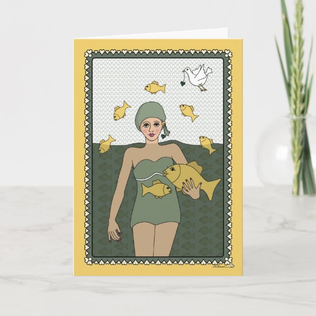 En fisk ut ur Vatten_C_Greeting Card Kort (Framsida)
