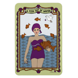En fisk utanför Vatten_A_4x6-kylmagnet Magnet