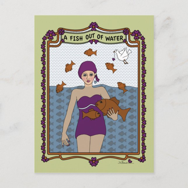 En fisk utanför Vatten_A_ vykort (Framsida)