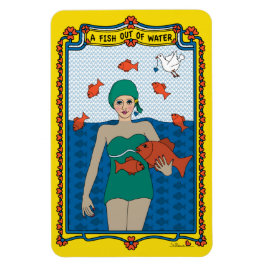 En fisk utanför Vatten_B_4x6-kylmagnet Magnet