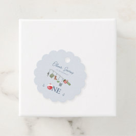 En fiskande 1:a pojkens födelsedag gåvor etiketter