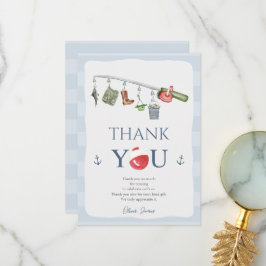 En fiskande 1:a pojkens födelsedag tack kort