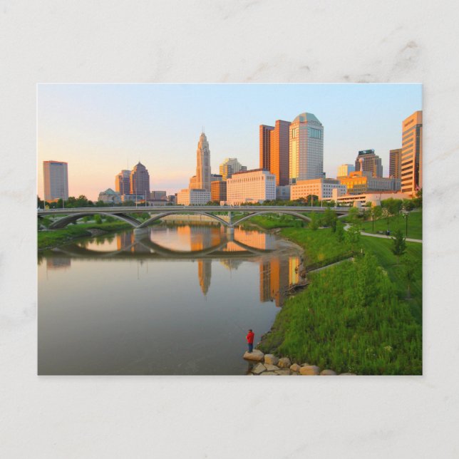 En fiskare på Sciotofloden med Columbus, Vykort (Framsida)