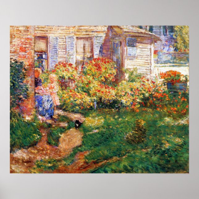 En fiskares stuga av Frederick Childe Hassam Poster (Framsidan)