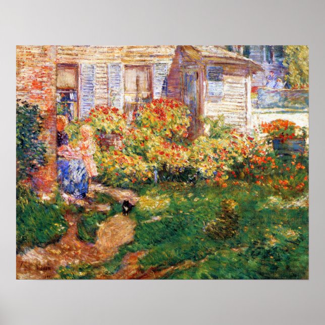 En fiskarstuga av Frederick Childe Hassam Poster (Framsidan)