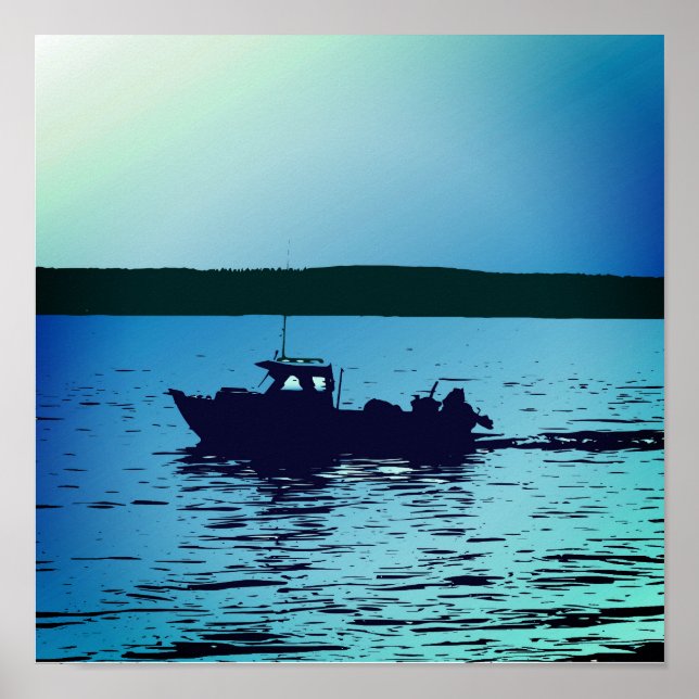 En fiskebåt på Puget Ljud Poster (Framsidan)