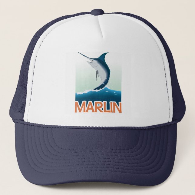 En fiskegåva från havet: Skina marlin Truckerkeps (Framsida)