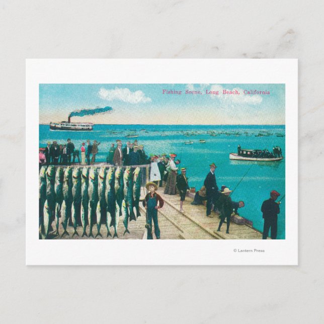 En fiskesektor med stor fångst vykort (Framsida)