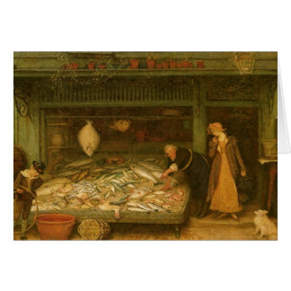 En fiskhandlares butik av Frederick Walker Hälsningskort