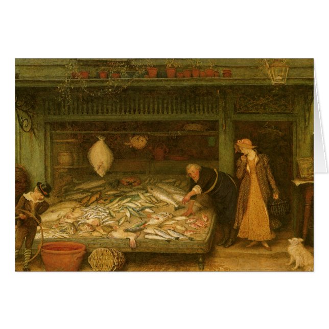 En fiskhandlares butik av Frederick Walker Hälsningskort (Framsidan Horizontal)