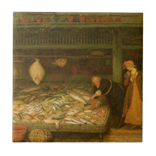 En fiskhandlares butik av Frederick Walker Kakelplatta