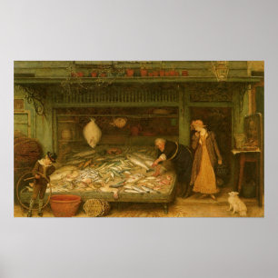 En fiskhandlares butik av Frederick Walker Poster