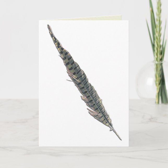 "en fjäder för hylsan." GREETING CARD Tack Kort (Framsida)