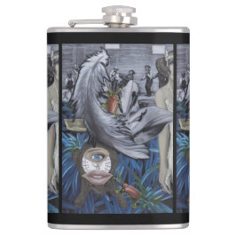 "En fjäder och en skalaa" vinyl slågen in flaska Fickplunta