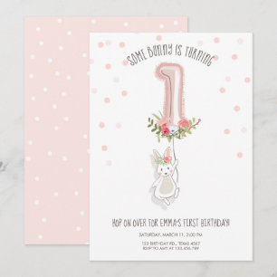 En fjällande födelsedagsinbjudan Flicka första Ros Inbjudningar
