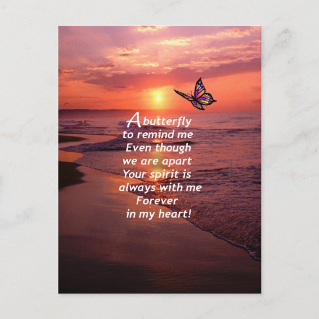 En fjäril för att påminna mig vykort (Framsida)