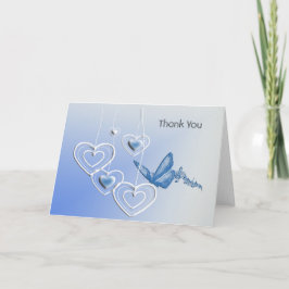 En fjäril och hjärtan anteckningskort