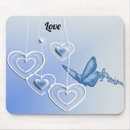 En fjäril och hjärtan musmatta