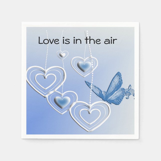 En fjäril och hjärtan pappersservett (Framsidan)