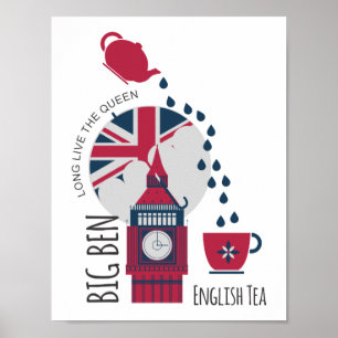 En fläck av engelsk Tea Poster