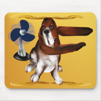 En fläkt av Bassets Mousepad Musmatta
