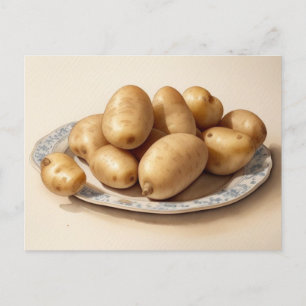 En flaska potatis på en skiva helg vykort