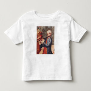 En Flautist, specificerar från en skärm T Shirt