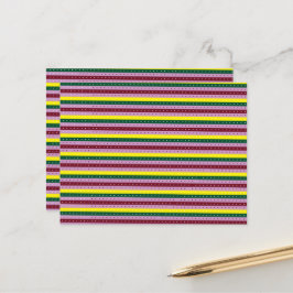 en flerfärgad randbakgrund med punkter vykort