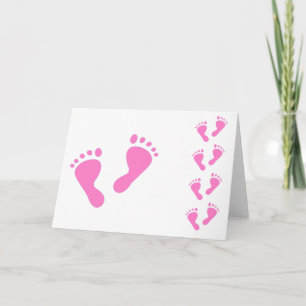 En flicka - babyskor, nyfödd inbjudan