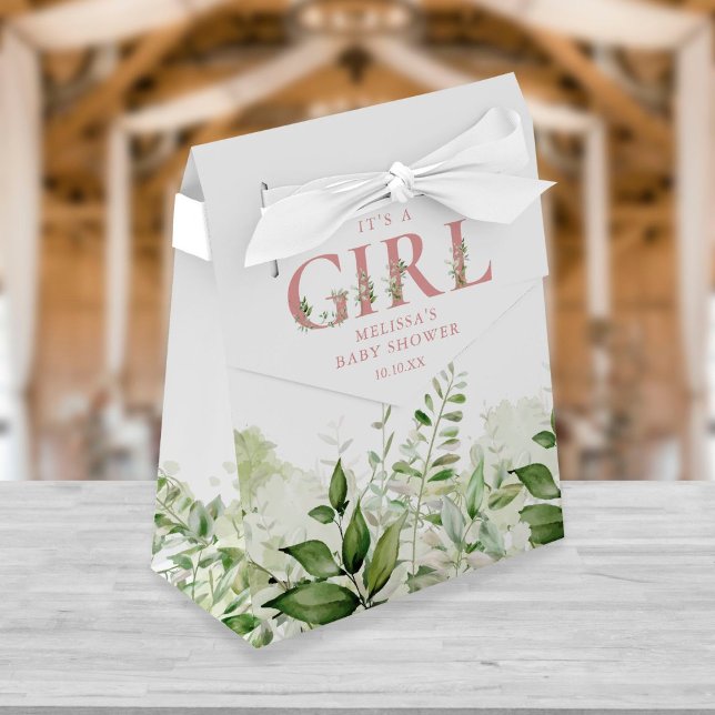 En flicka Greenery Dusty Ro Baby Shower Presentaskar (Skapare uppladdad)