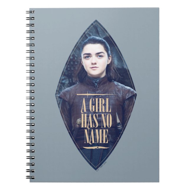"En flicka har ingen Namn" Arya Stark Graphic Anteckningsbok (Framsidan)