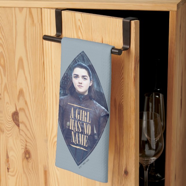 "En flicka har ingen Namn" Arya Stark Graphic Kökshandduk (Thirds Fold)